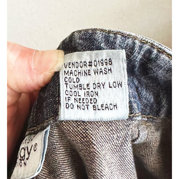 VTG Y2K Jeanology Maxi Denim Skirt SZ 12 Flare Mermaid Grunge Festival Low-Rise - Picture 6 of 9